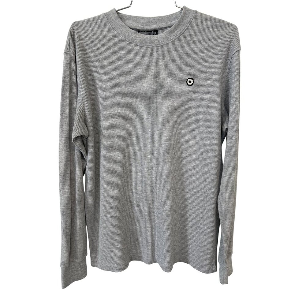 Southpole Waffle Knit Long Sleeve Shirt Size Medium Crewneck Gray Everyday Wear